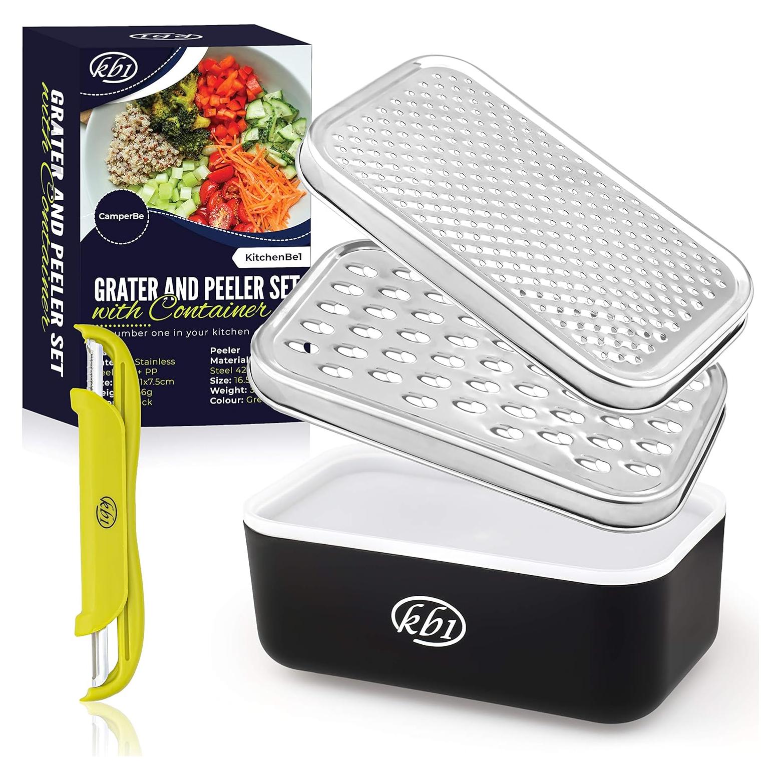 Juego de Rallador y Pelador KitchenBe1 con Contenedor BPA