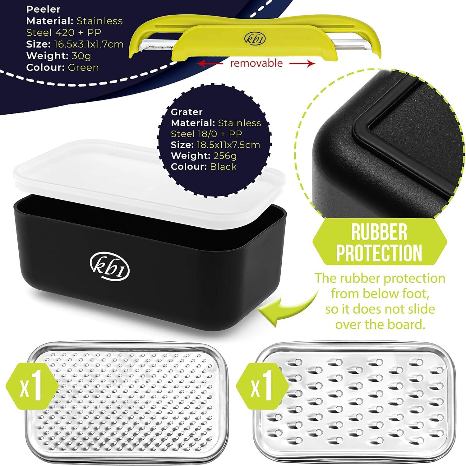 Juego de Rallador y Pelador KitchenBe1 con Contenedor BPA