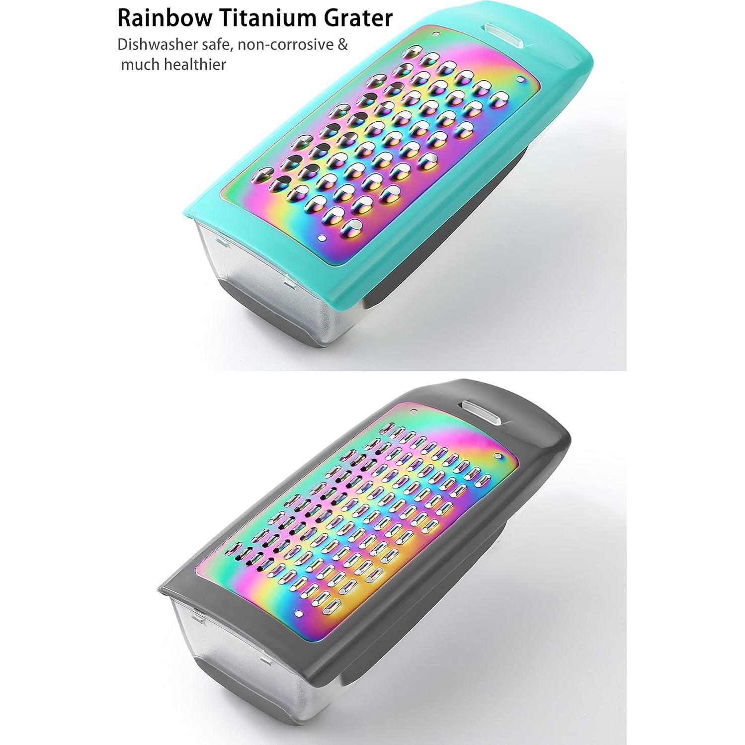 Conjunto de Ralladores de Mano Marco Almond MA63 Titanio Arcoíris