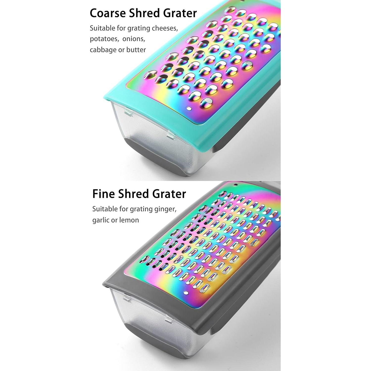 Conjunto de Ralladores de Mano Marco Almond MA63 Titanio Arcoíris