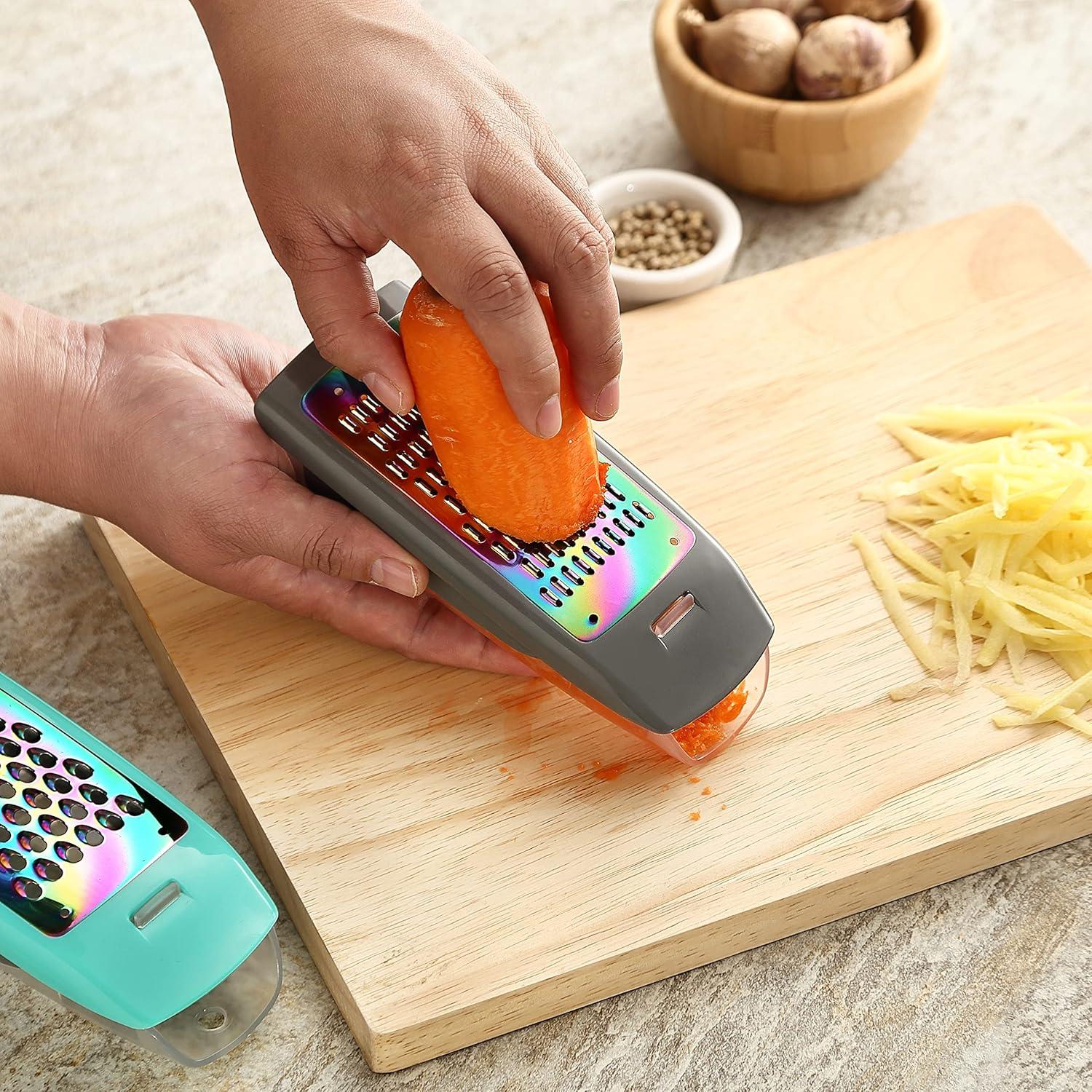 Conjunto de Ralladores de Mano Marco Almond MA63 Titanio Arcoíris