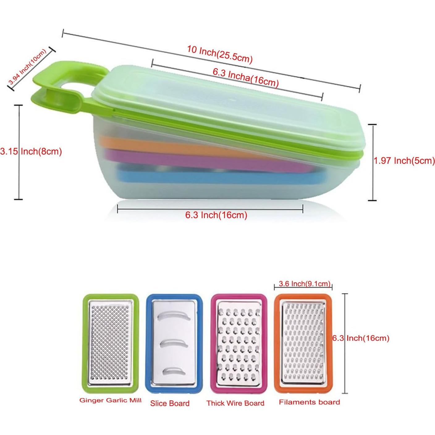 Cortador de Verduras TENTA Kitchen 4 en 1 Verde con Almacenamiento