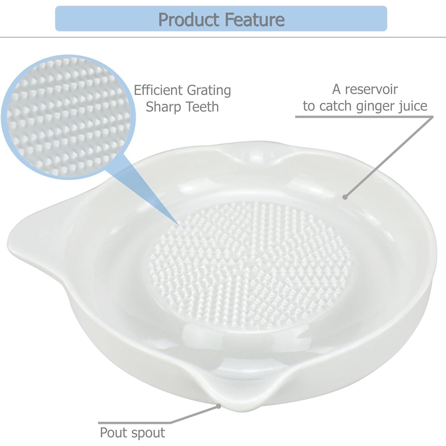 Rallador de Jengibre Cerámica EIKS con Cuchara y Cepillo