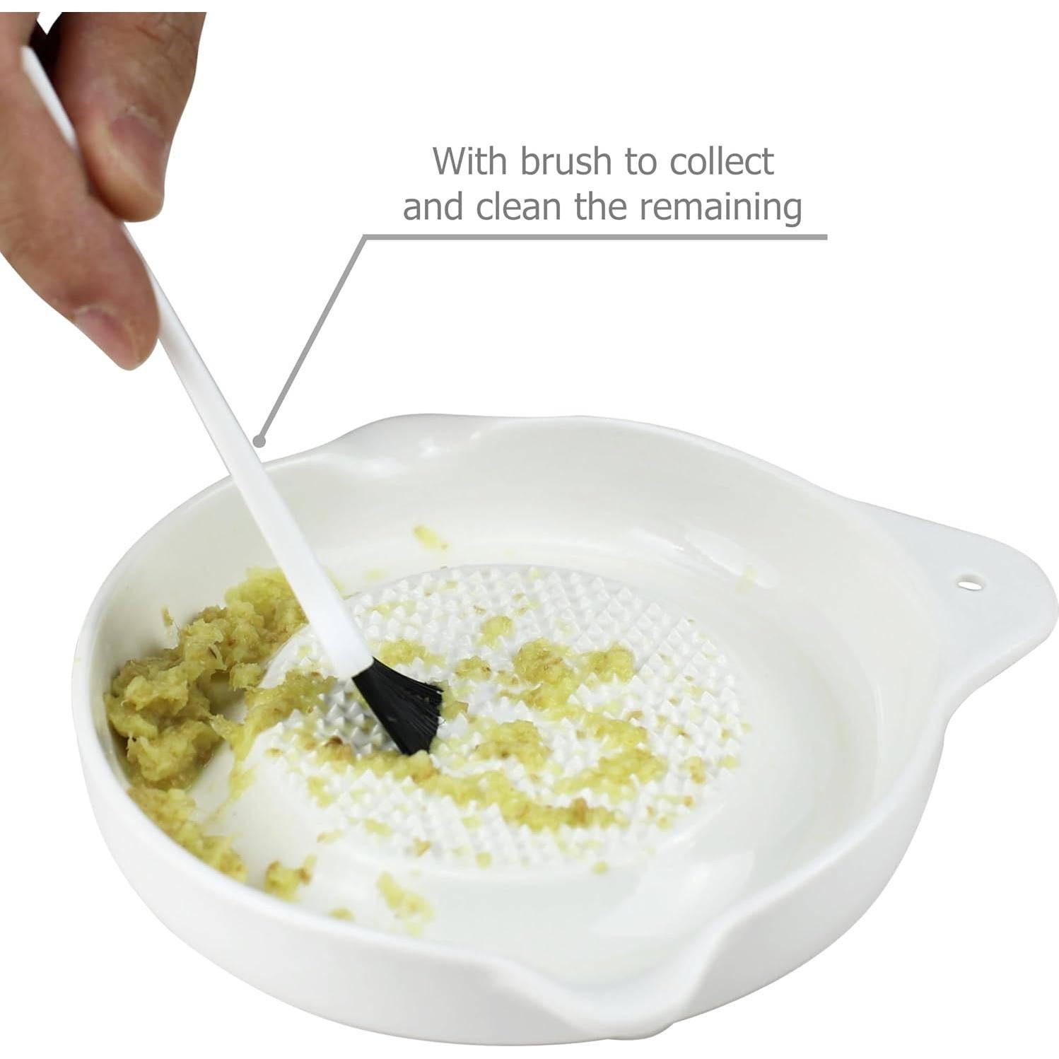 Rallador de Jengibre Cerámica EIKS con Cuchara y Cepillo