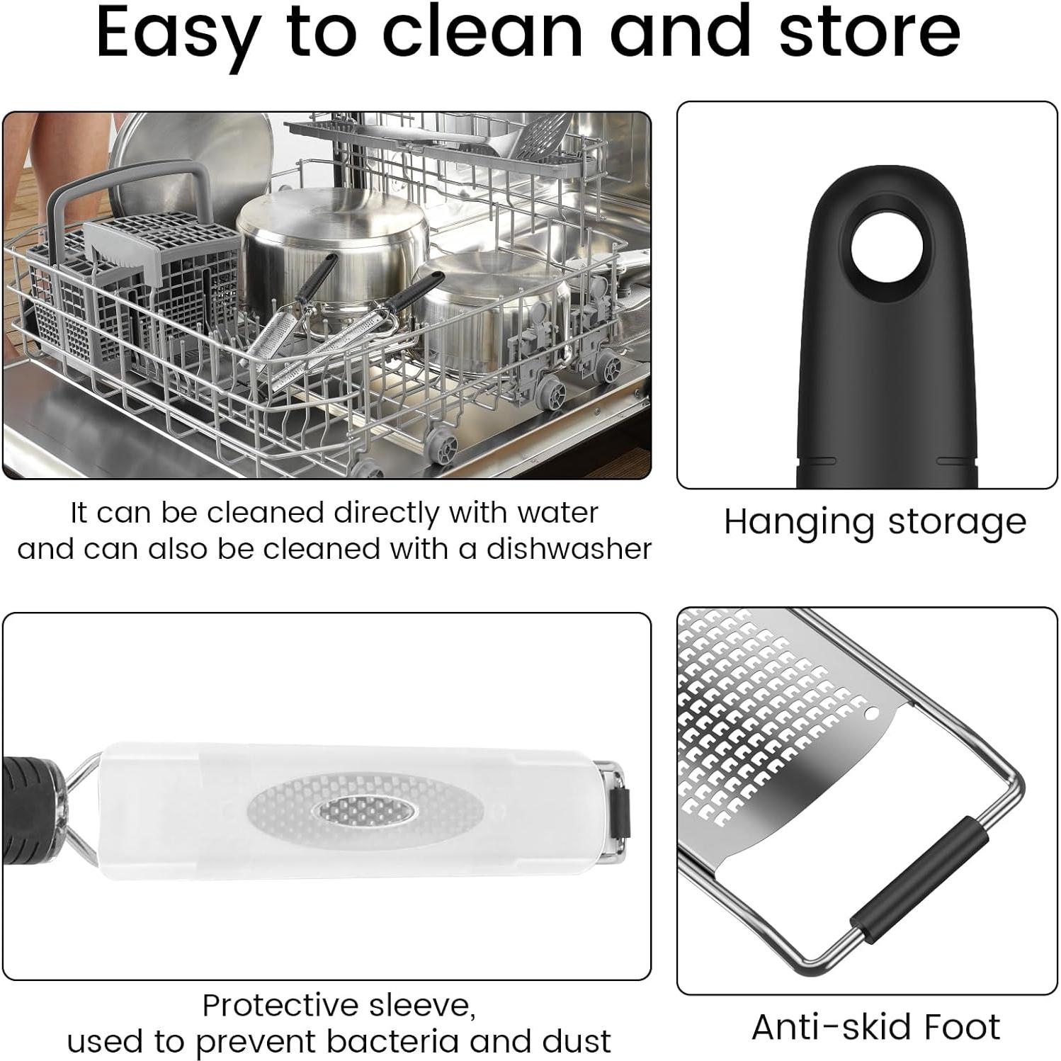 Rallador de Acero Inoxidable TKSDWBLTY 8 Piezas con Mango Antideslizante