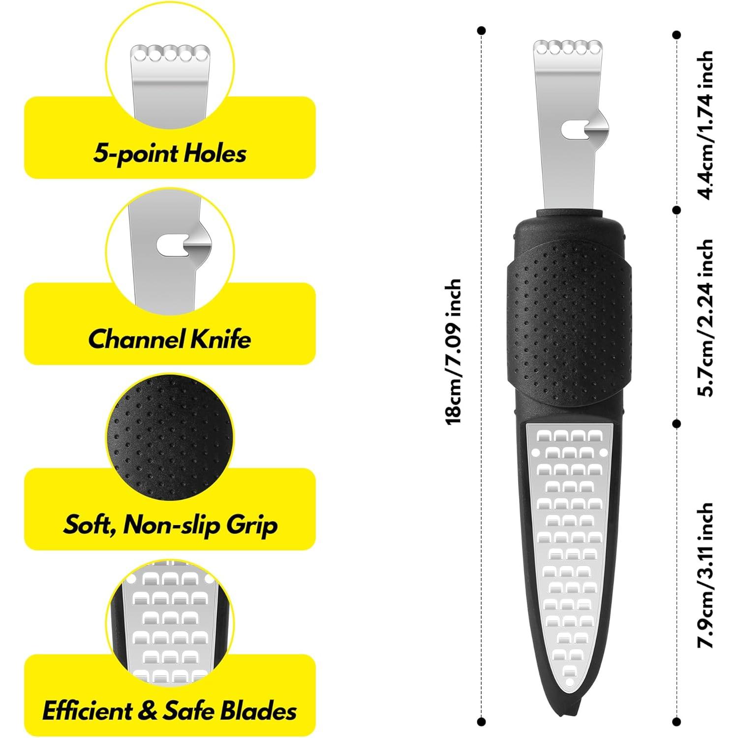 Rallador de Limón 2-en-1 Rainspire Acero Inoxidable Negro