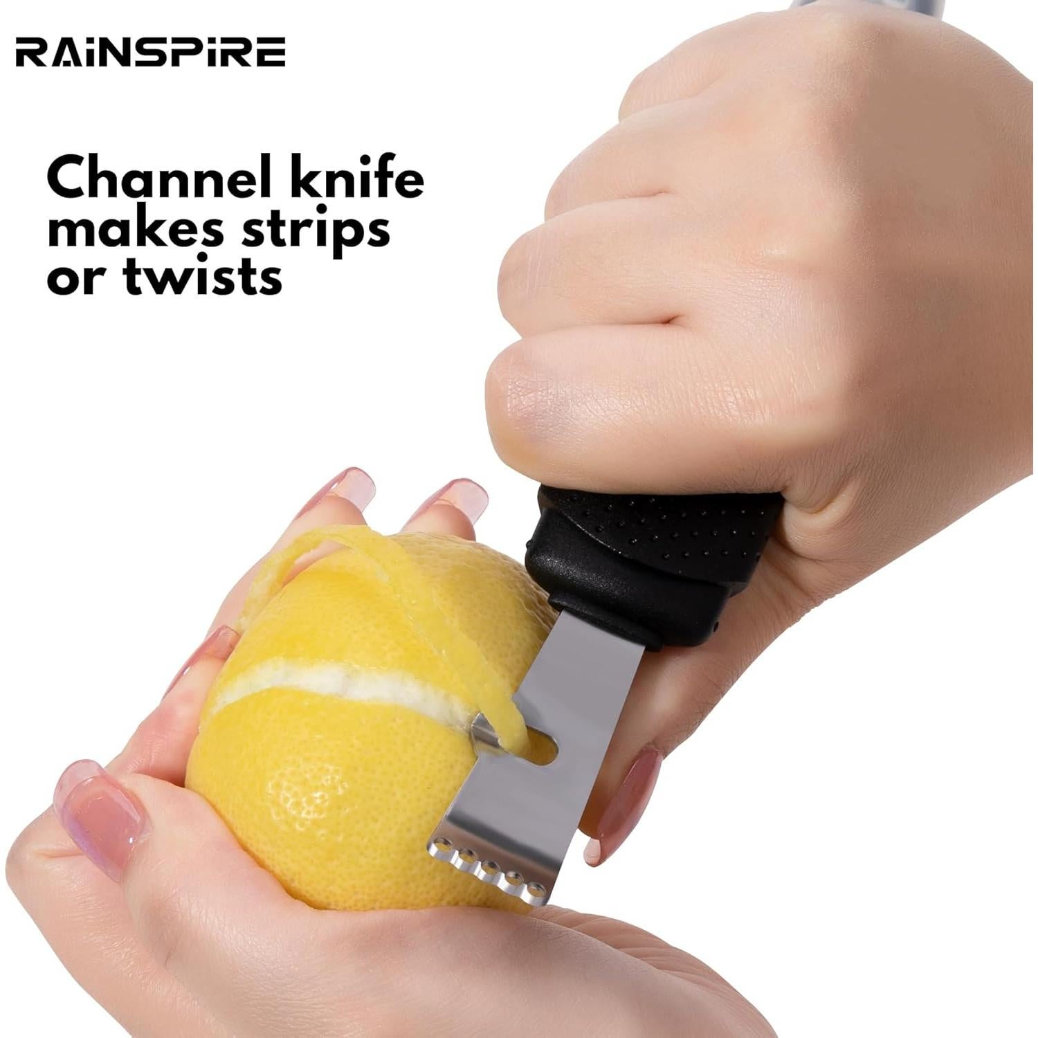 Rallador de Limón 2-en-1 Rainspire Acero Inoxidable Negro