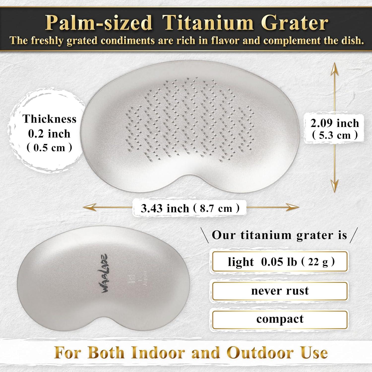 Rallador de Titanio Wablade 8.7 cm Japonés para Wasabi y Queso