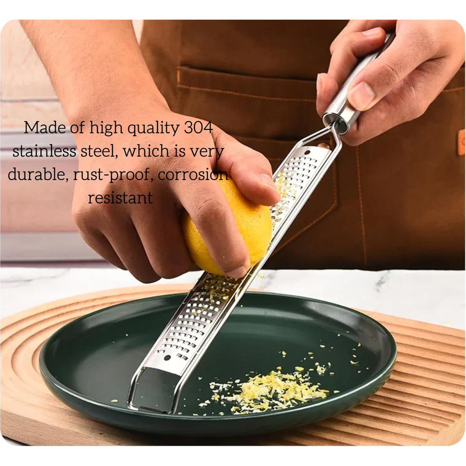 Rallador de Acero Inoxidable Cyoufine 34.3 cm para Queso y Limón