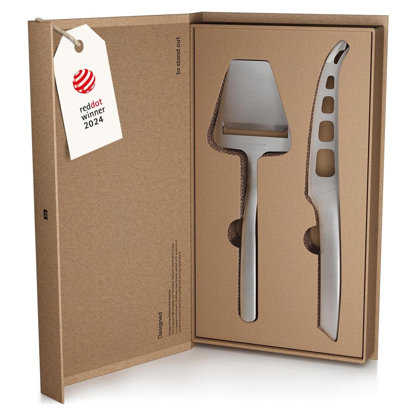 Juego de Cuchillos y Cortador de Queso LARS NYSØM 2 Pcs Acero Inoxidable