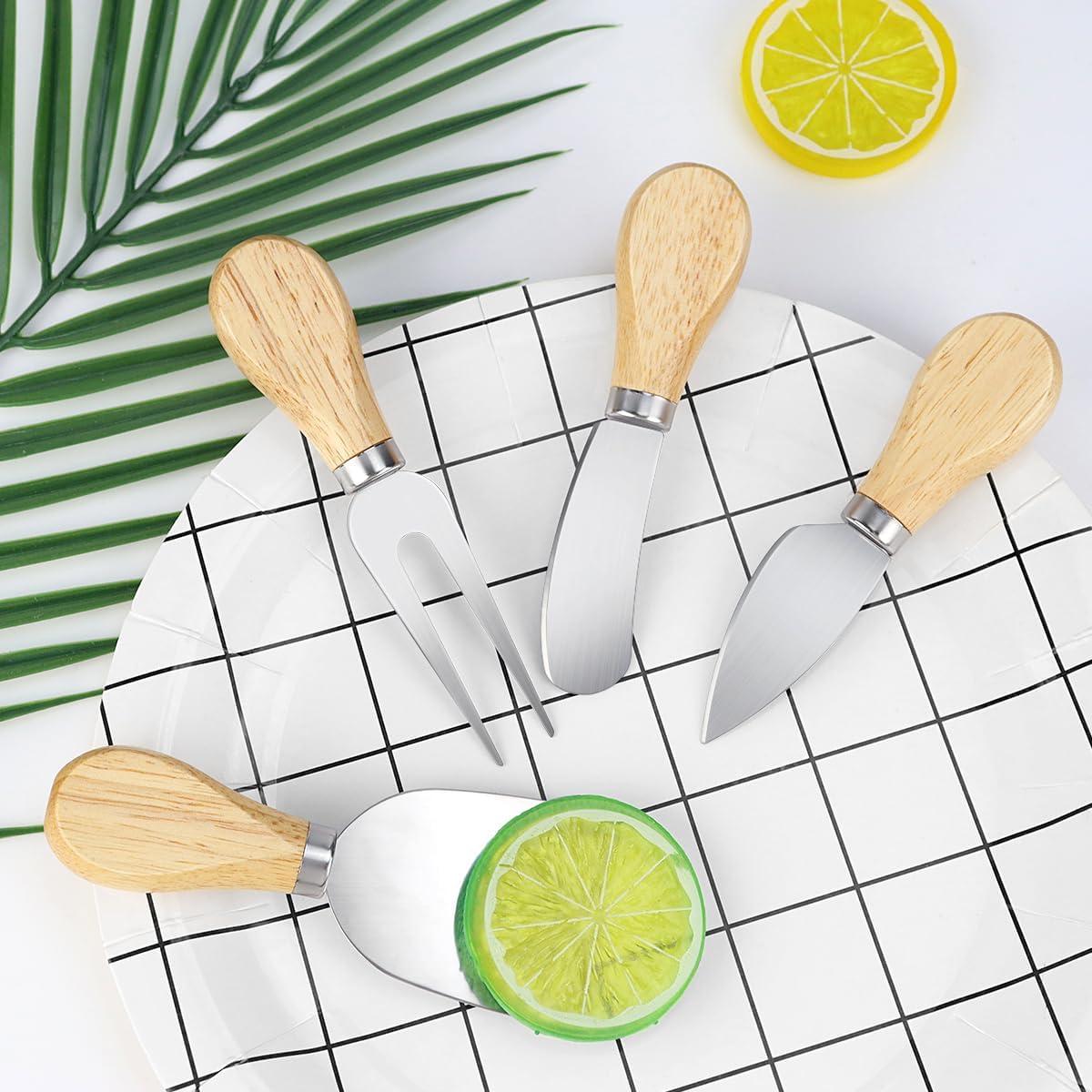 Juego de Cuchillos para Queso Yuntop 4 Piezas Acero Inoxidable