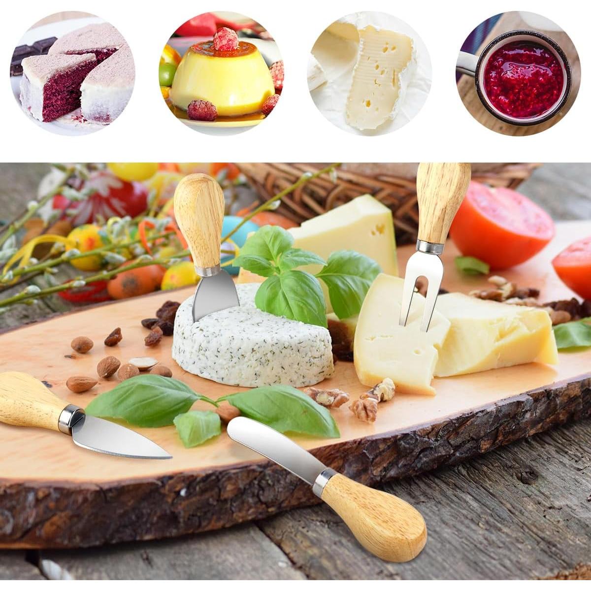 Juego de Cuchillos para Queso Yuntop 4 Piezas Acero Inoxidable