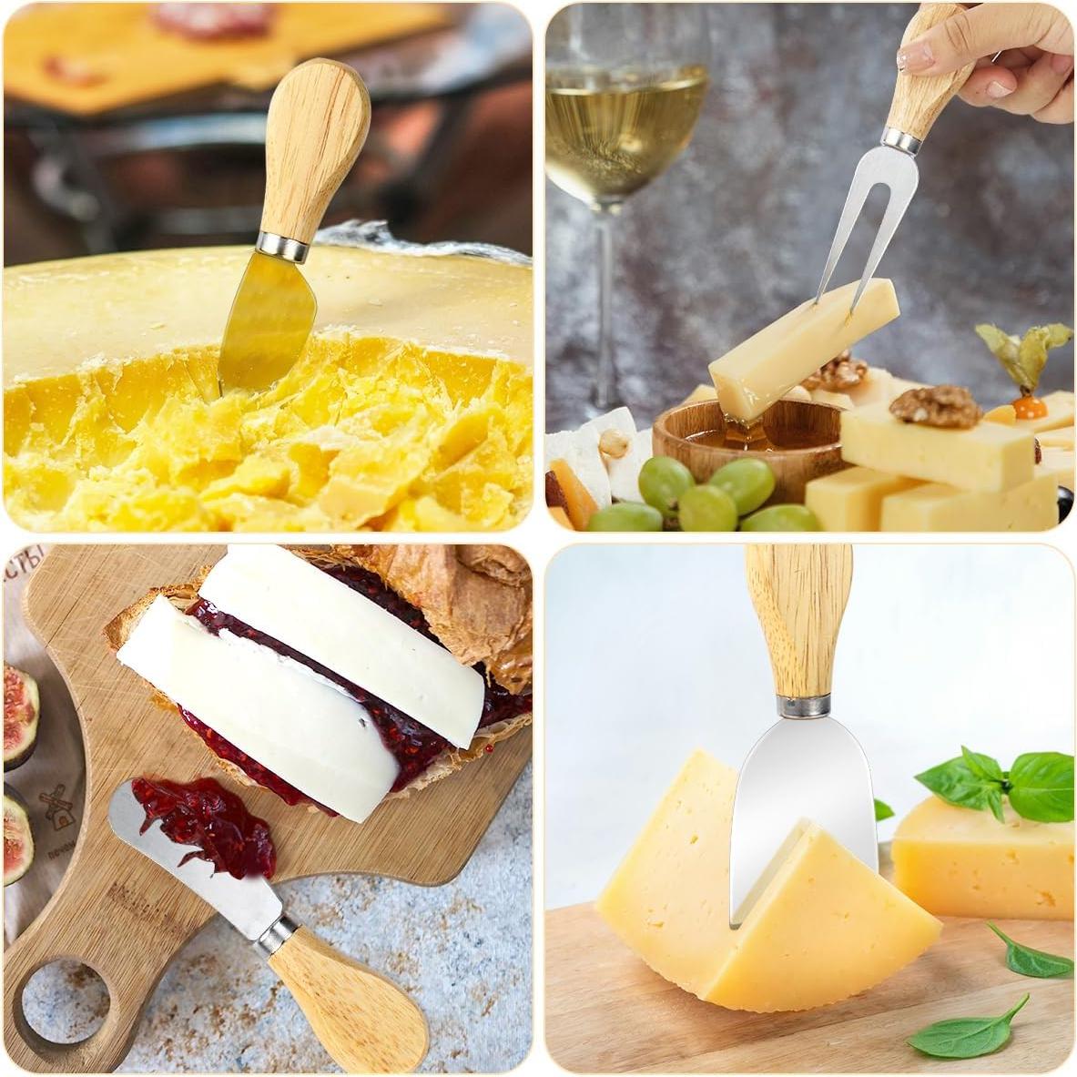 Juego de Cuchillos para Queso Yuntop 4 Piezas Acero Inoxidable