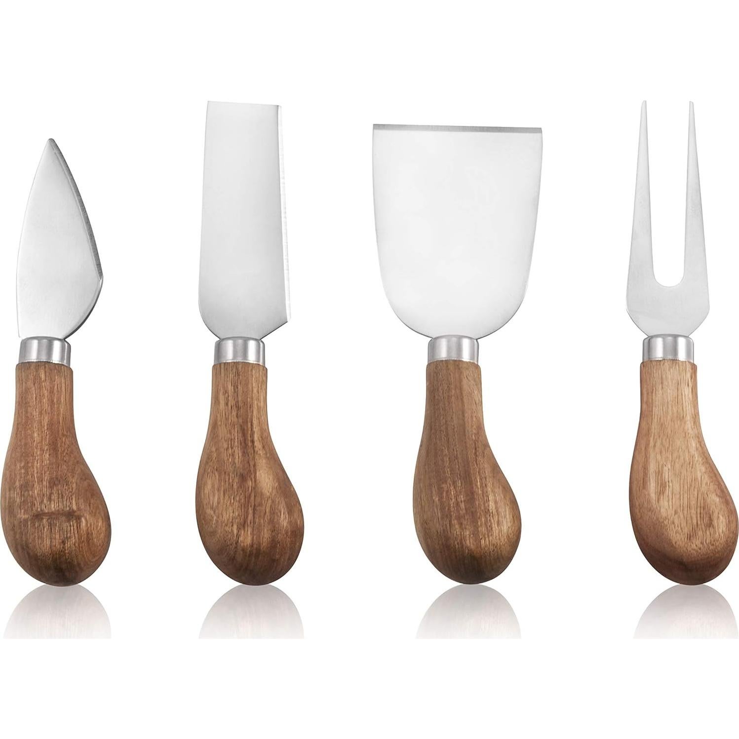 Set de Cuchillos de Queso Verdadero 4 Piezas Acero Inoxidable