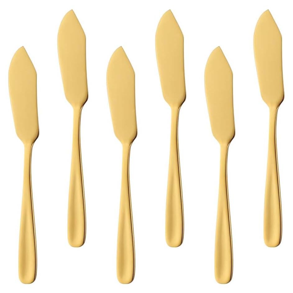Set de 6 Cuchillos de Mantequilla Bisda Acero Inoxidable Dorado