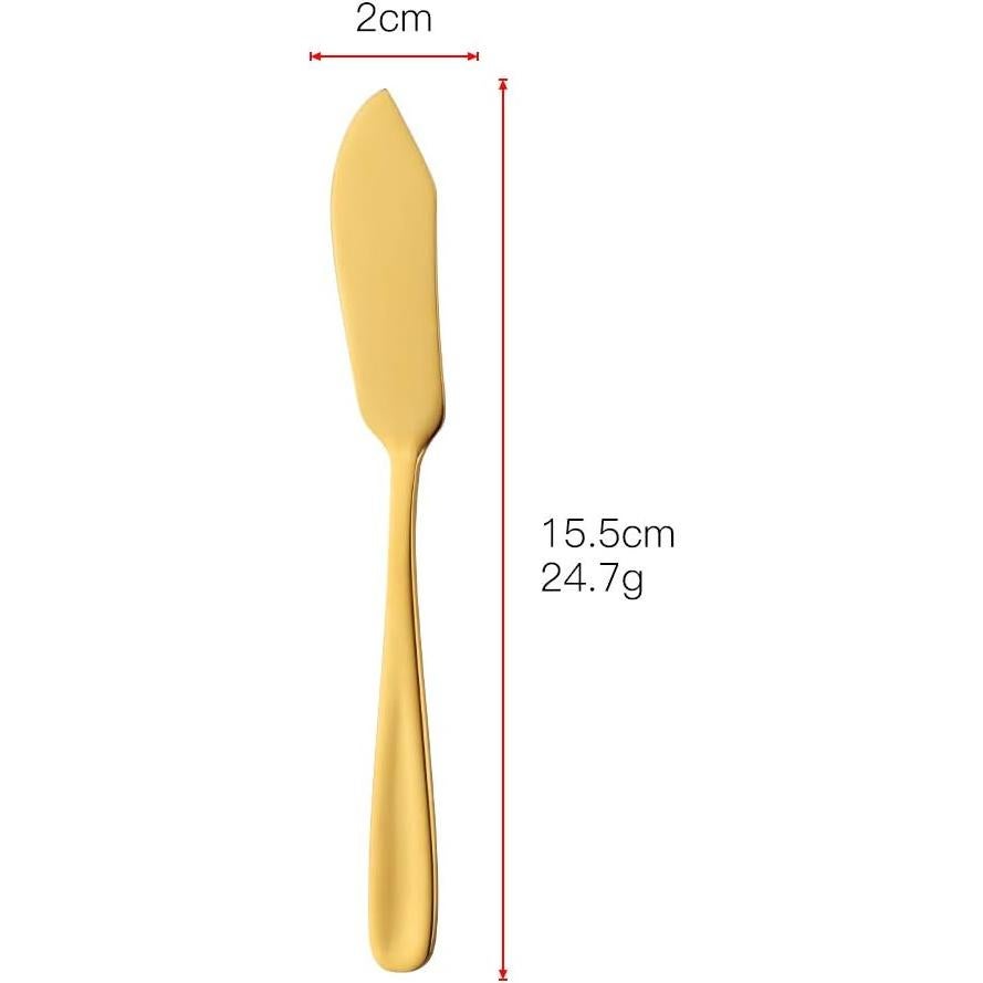 Set de 6 Cuchillos de Mantequilla Bisda Acero Inoxidable Dorado
