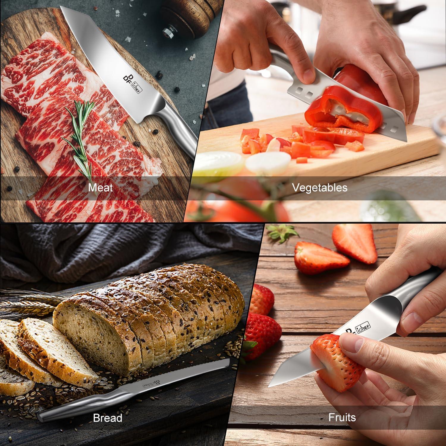 Juego de Cuchillos de Cocina DDF iohEF 8 Piezas Acero Inoxidable