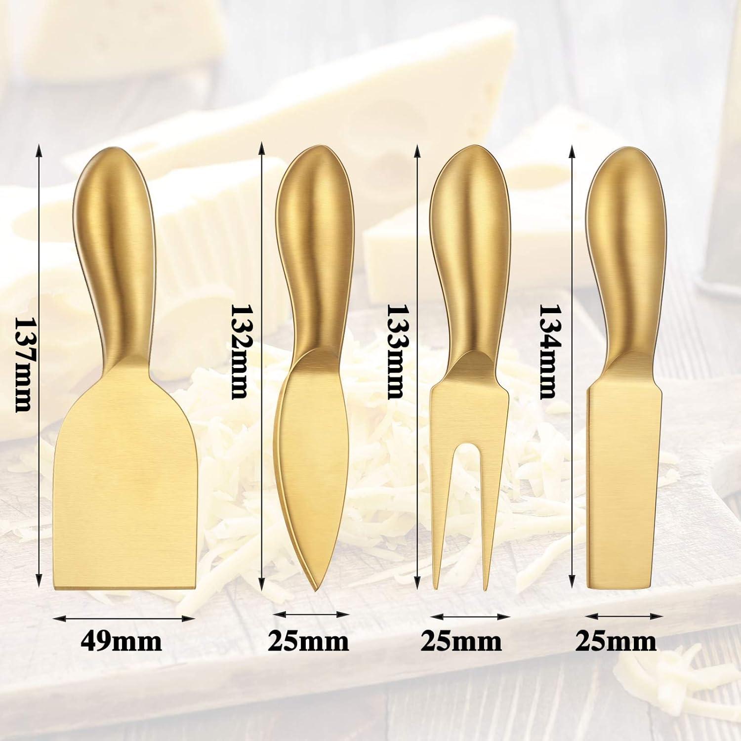 Juego de cuchillos de queso Patelai de acero inoxidable 4 piezas