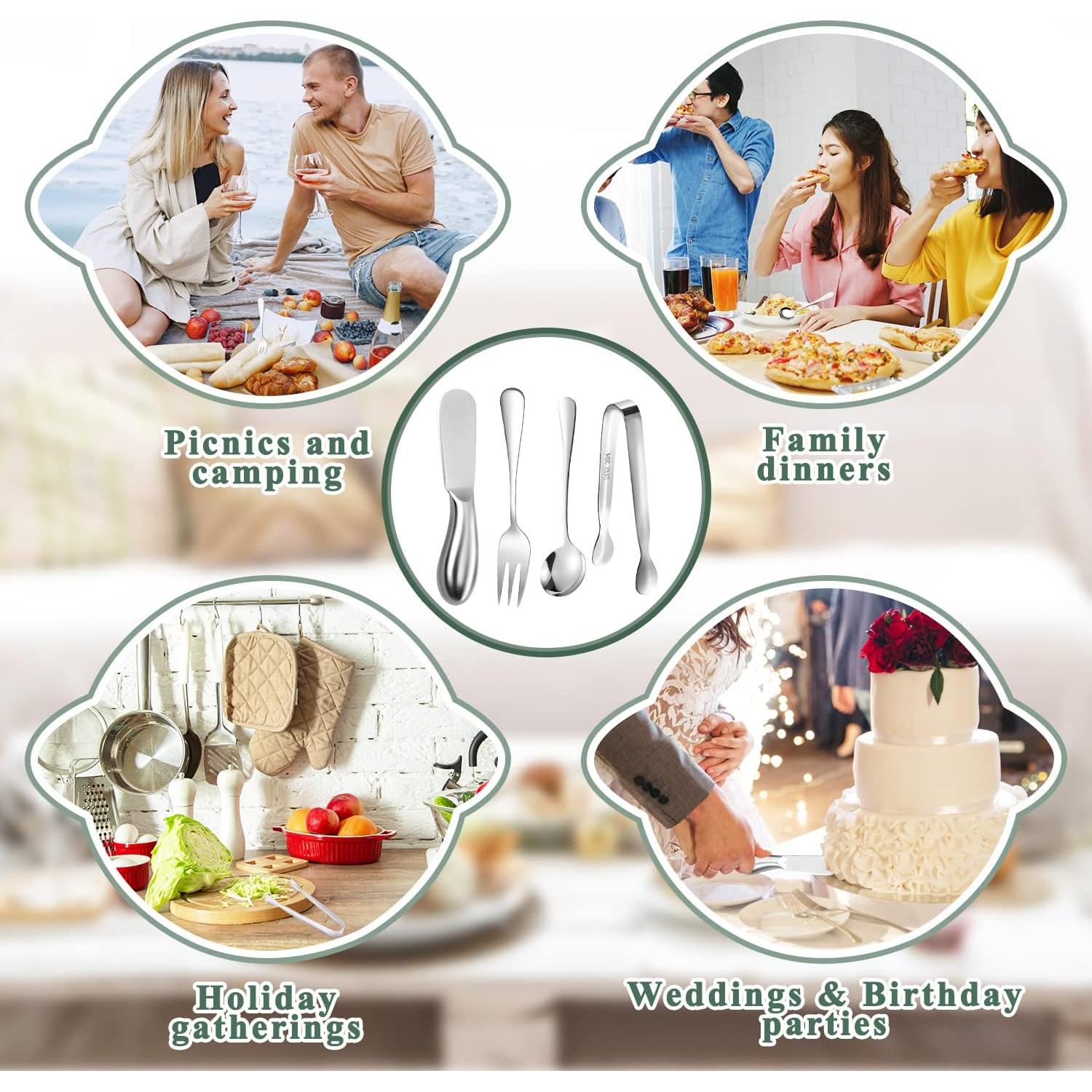 Juego de Cuchillos para Untar Mantequilla y Queso 16 Pzas Mlurcu