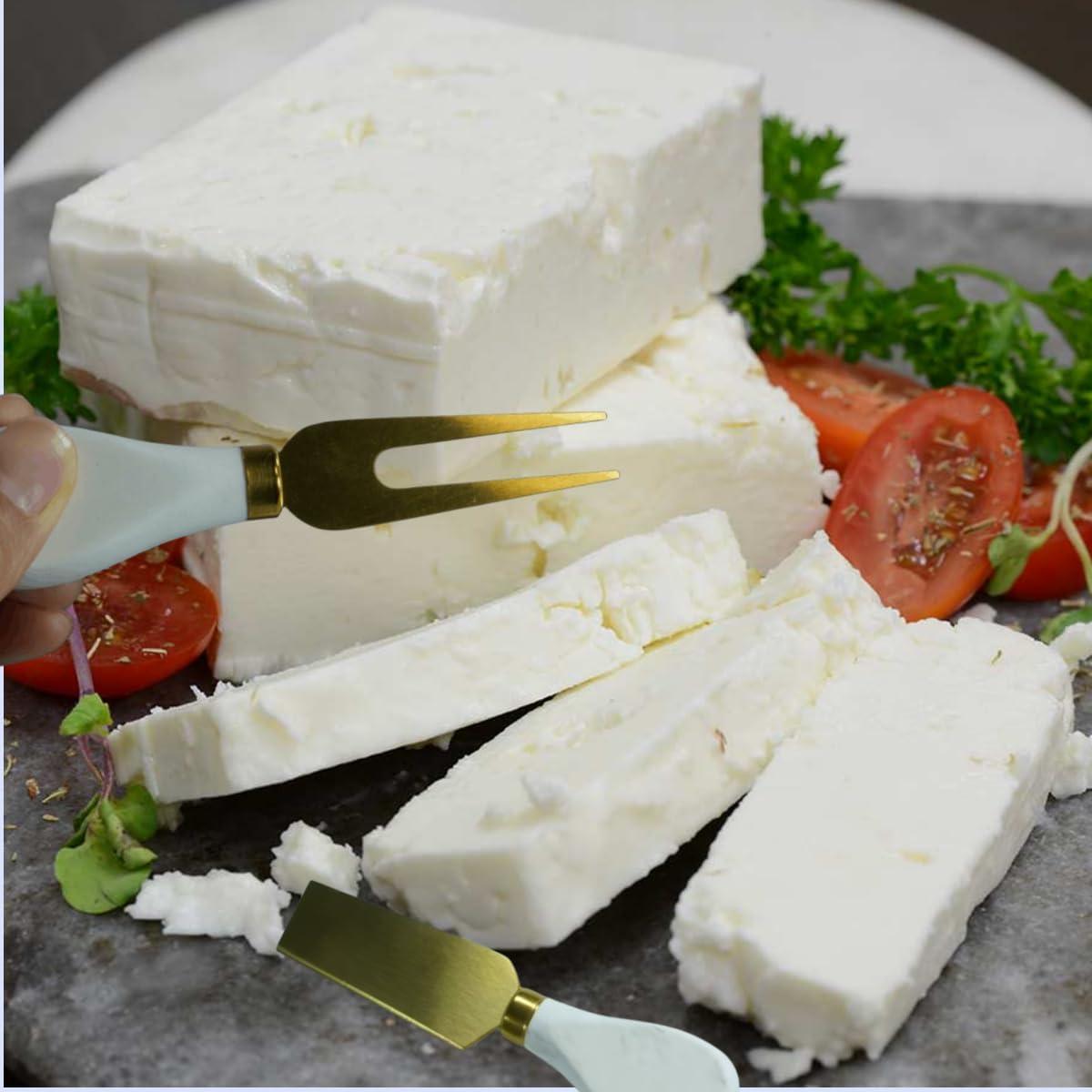 Juego de cuchillos de queso HSHQING 4 piezas dorados y mármol