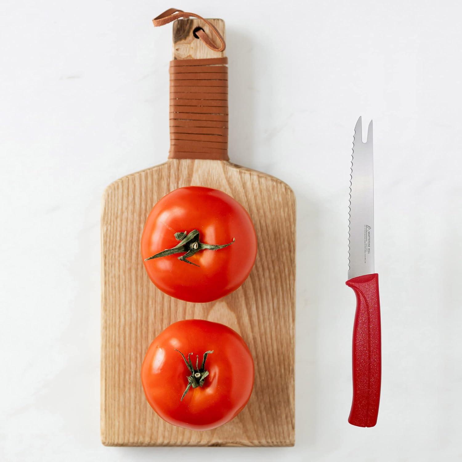 Cuchillo de Tomate MATTSTONE HILL 12.7 cm Acero Inoxidable Rojo