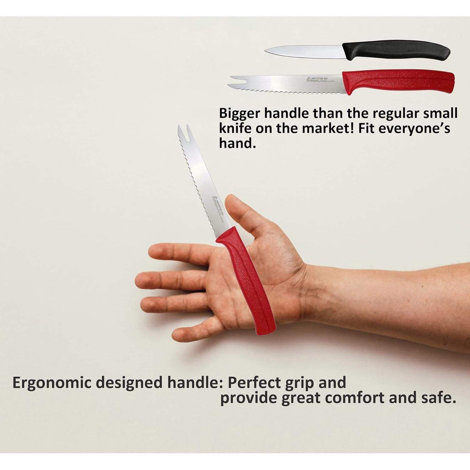 Cuchillo de Tomate MATTSTONE HILL 12.7 cm Acero Inoxidable Rojo