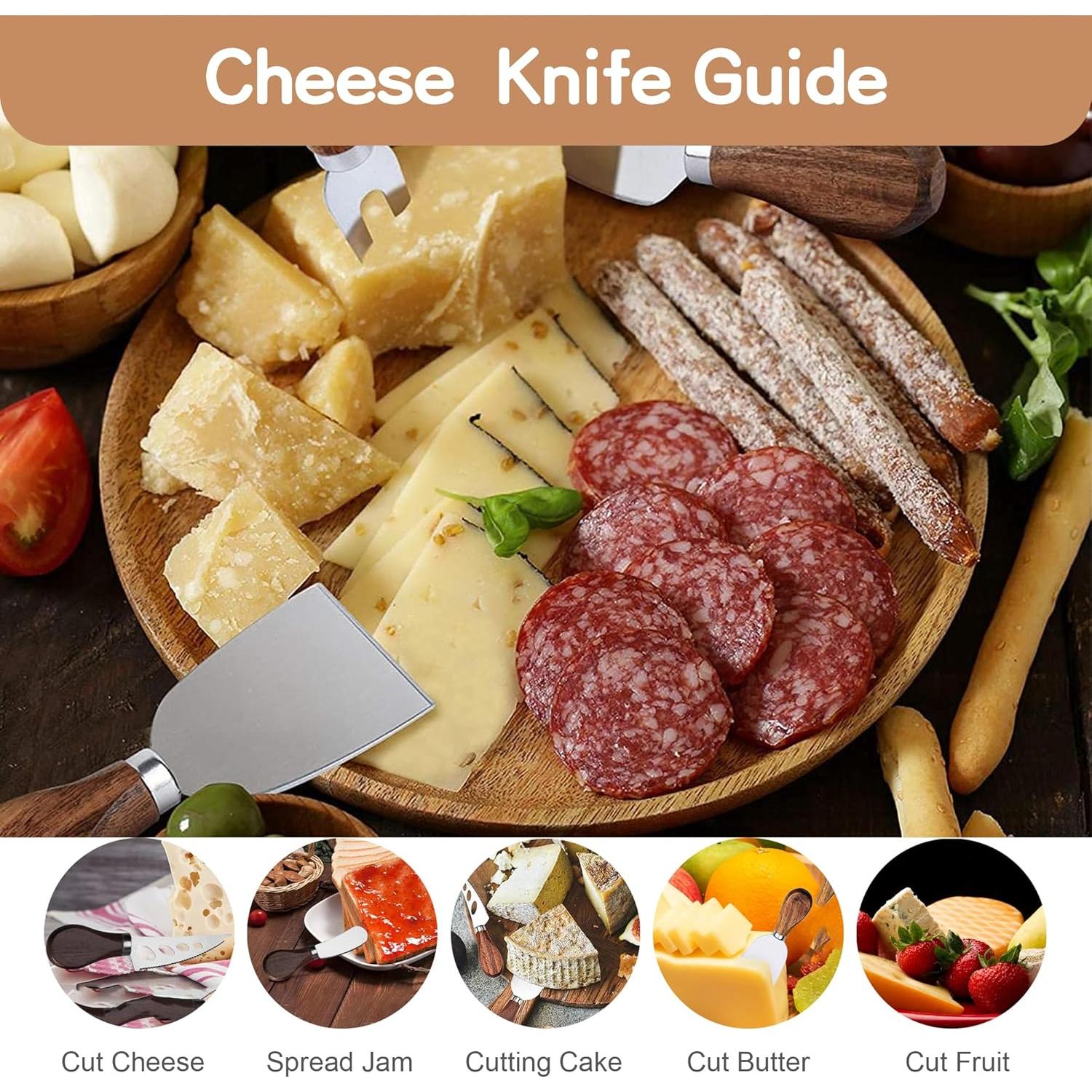 Juego de cuchillos para queso YJNSFT 6 piezas acero inoxidable