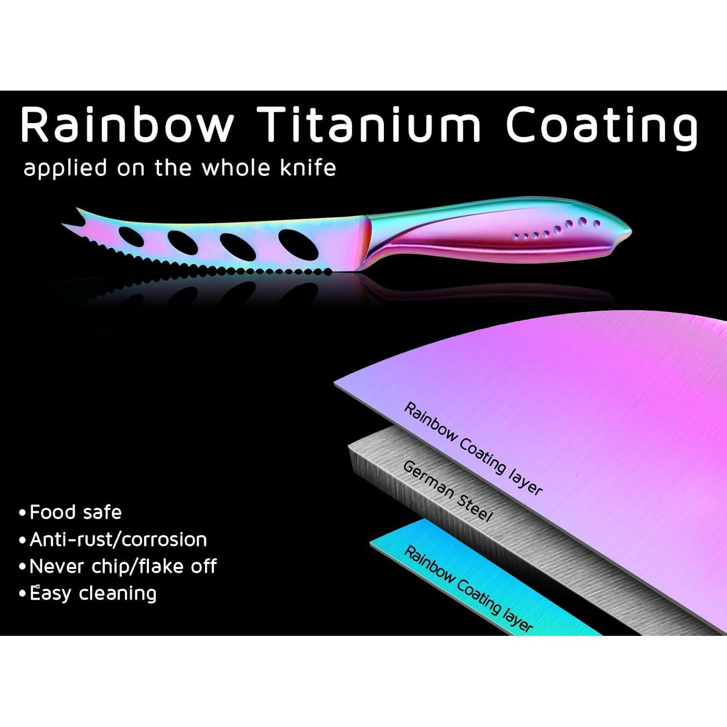 Cuchillo de Queso WELLSTAR 12.7 cm Acero Inoxidable Arcoíris