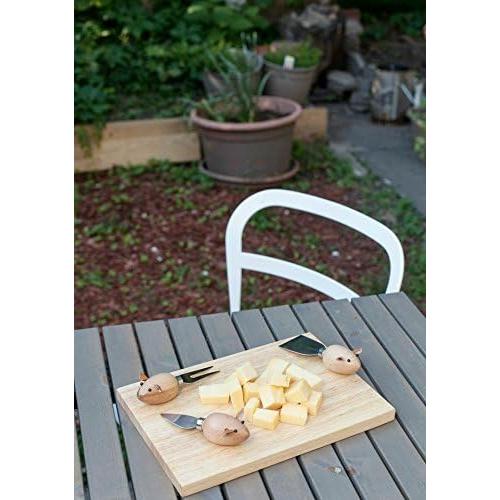 Set de 3 Cuchillos de Queso Ratón Kikkerland - Madera Dura
