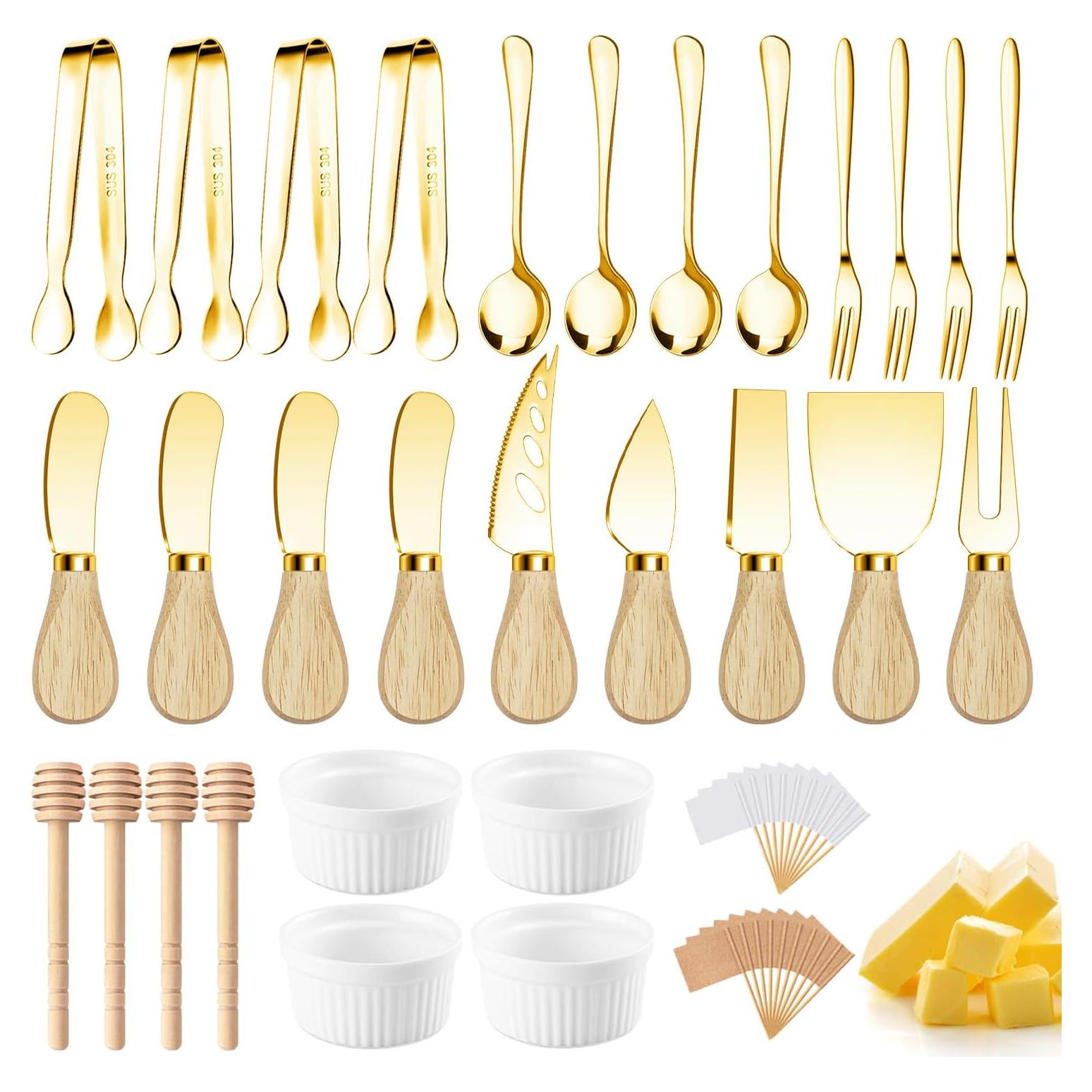 Juego de Utensilios de Charcutería Dorados Mlurcu - 9 Piezas