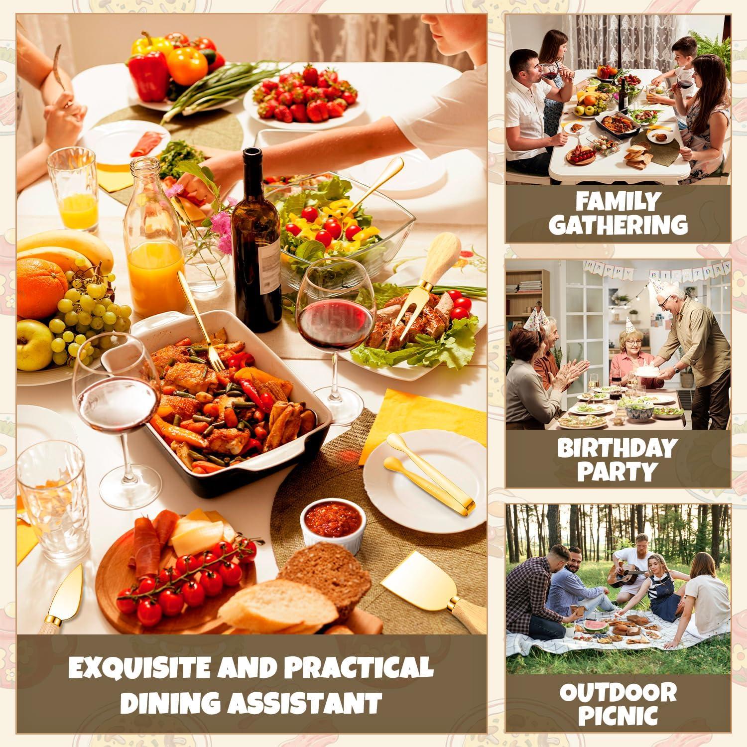 Juego de Utensilios de Charcutería Dorados Mlurcu - 9 Piezas