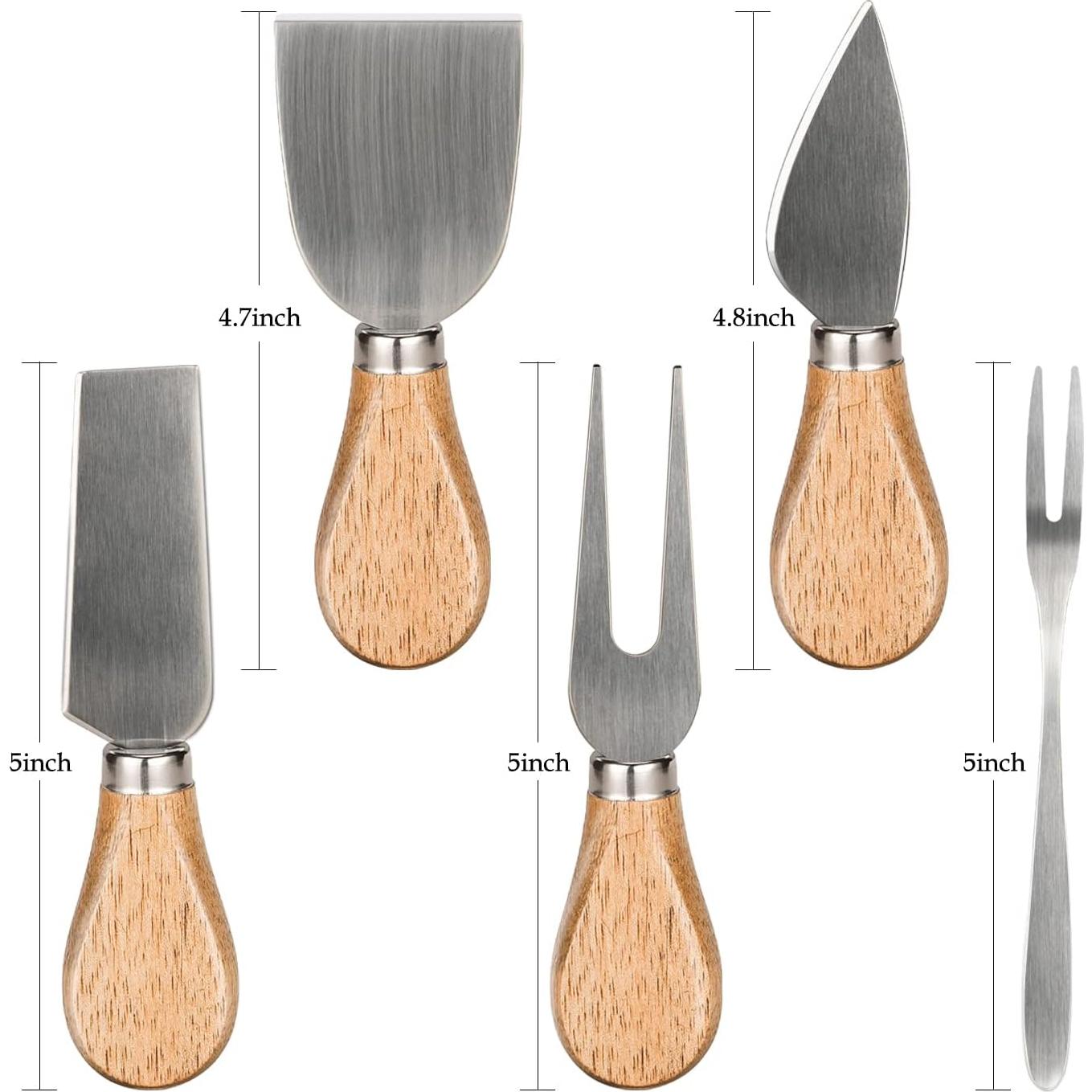 Juego de cuchillos para queso XILAZAB - 6 piezas, acero inoxidable