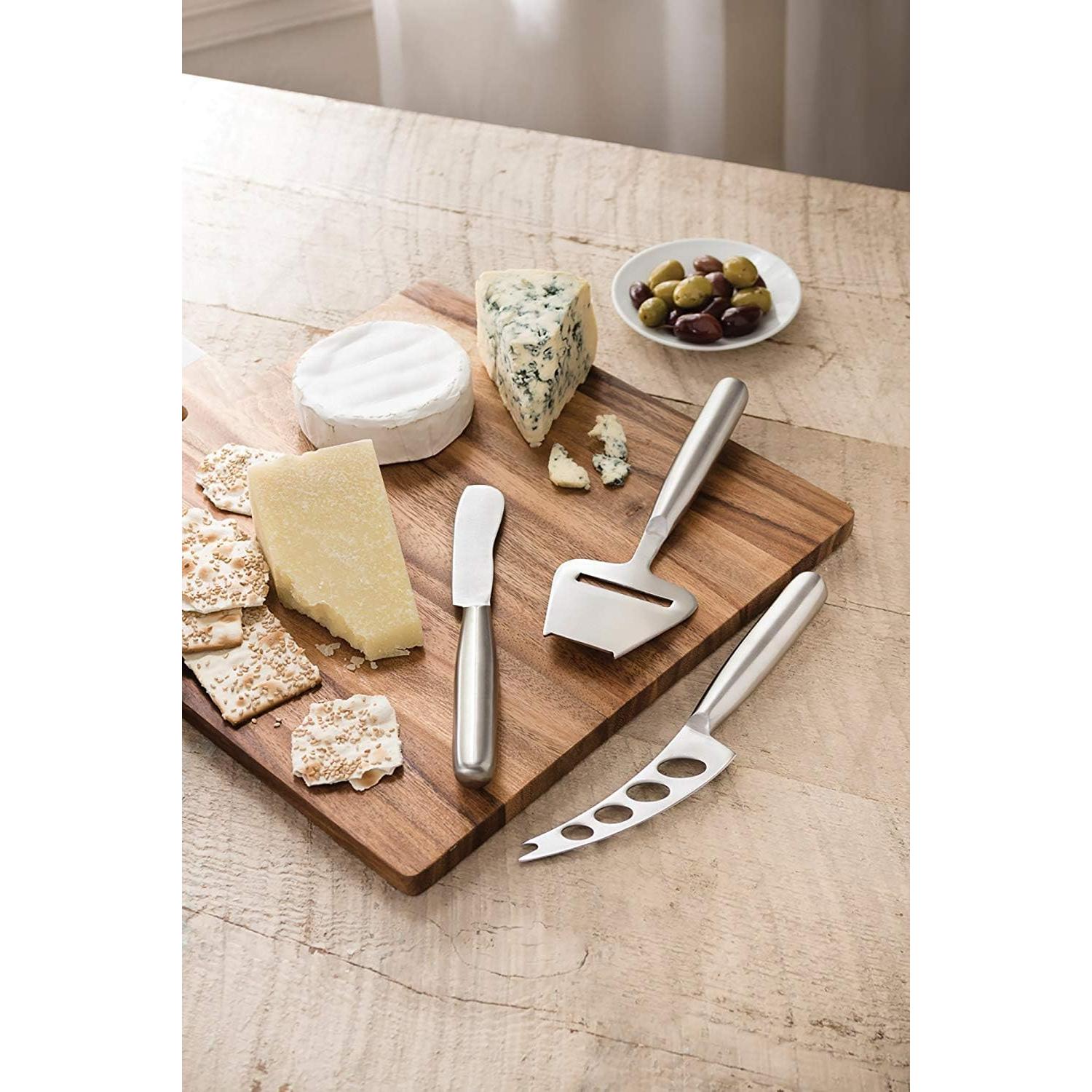 Juego de cuchillos para queso Fox Run, acero inoxidable, 3 piezas