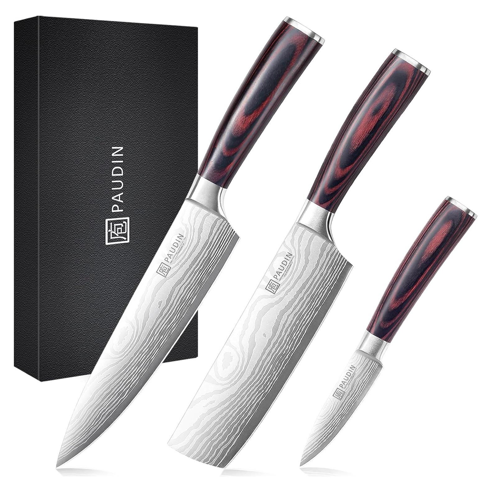 Juego de cuchillos de cocina PAUDIN 3 Pzs acero inoxidable