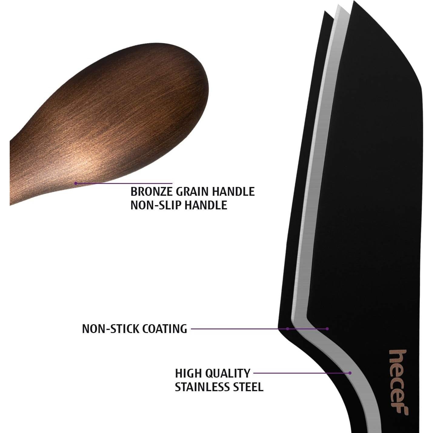 Juego de Cuchillos para Queso Hecef 3 Piezas Acero Inoxidable