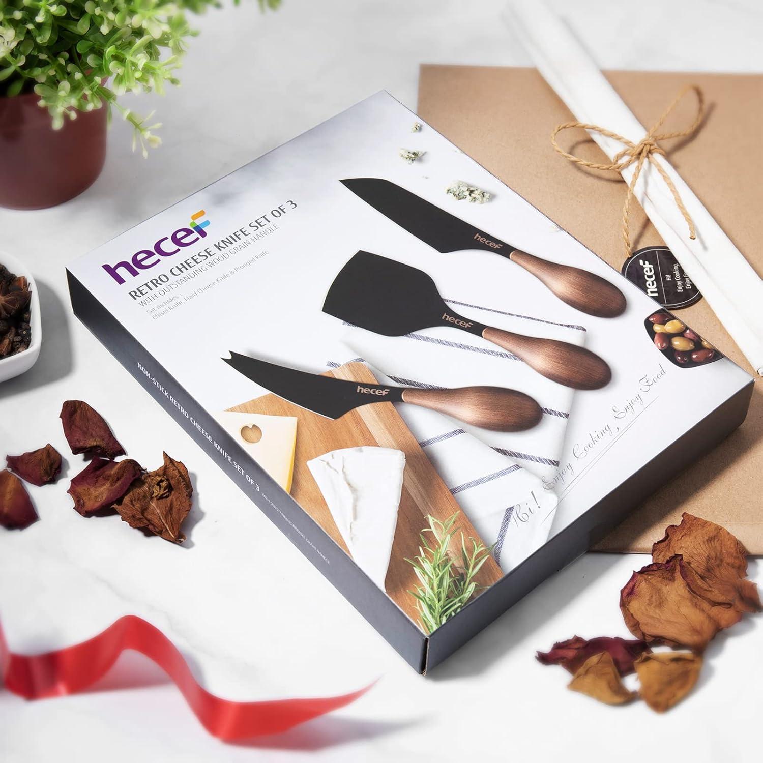 Juego de Cuchillos para Queso Hecef 3 Piezas Acero Inoxidable