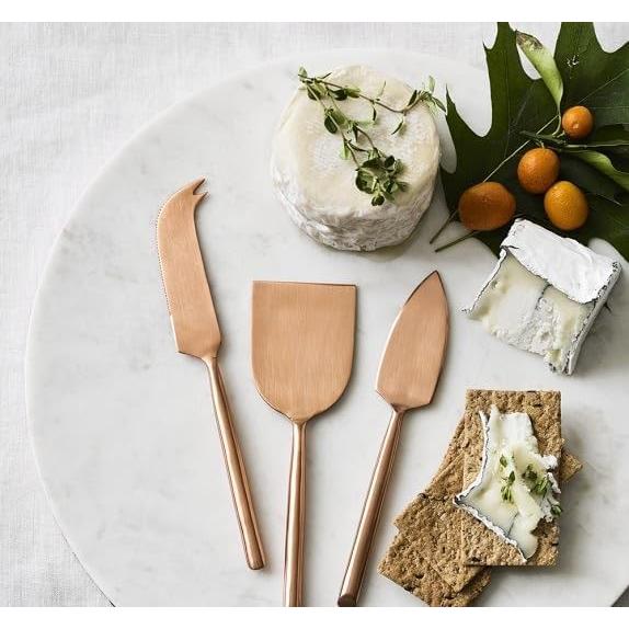 Juego de cuchillos de queso dorados HSHQING 3 piezas acero inoxidable