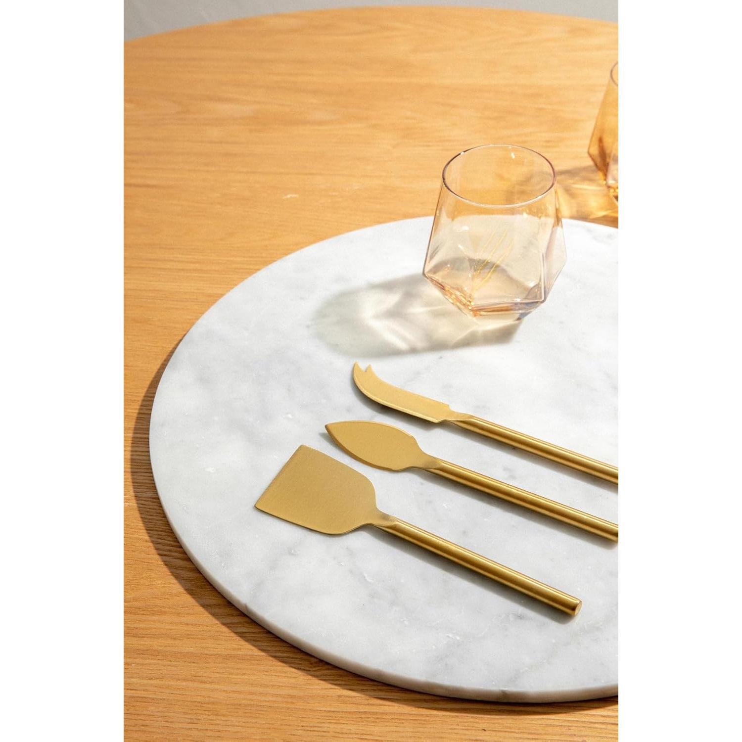 Juego de cuchillos de queso dorados HSHQING 3 piezas acero inoxidable