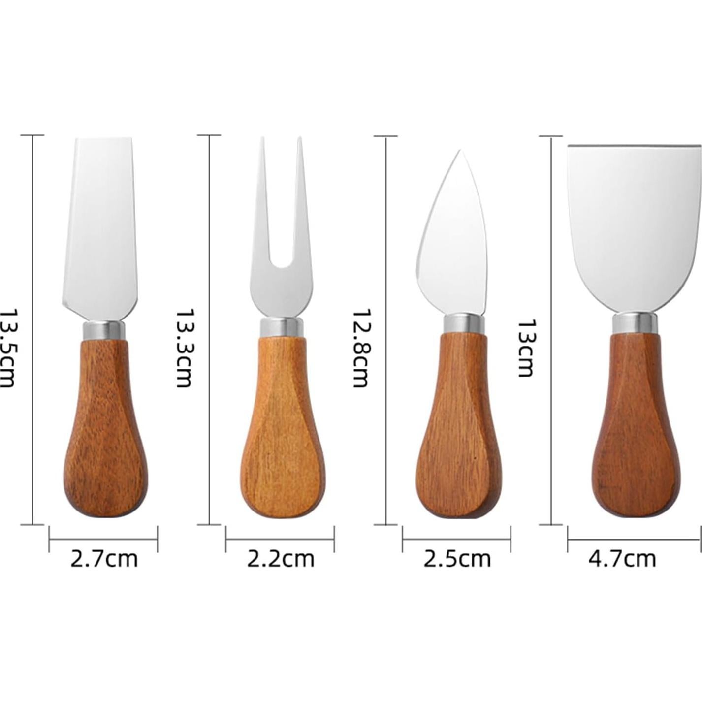 Juego de Cuchillos para Queso YUANQIAN 4 Piezas Acero Inoxidable