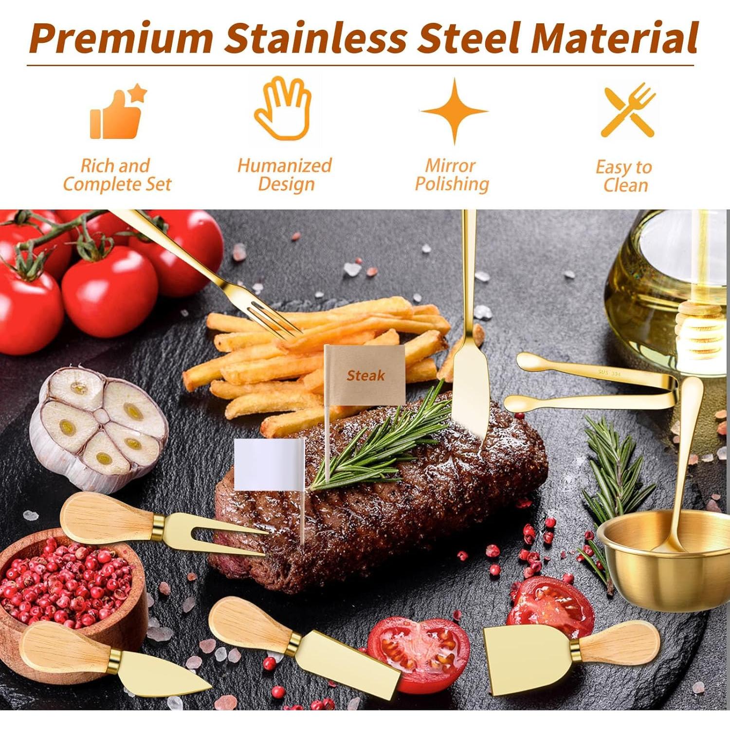 Juego de 48 Accesorios para Charcutería MDSPLPIY Oro