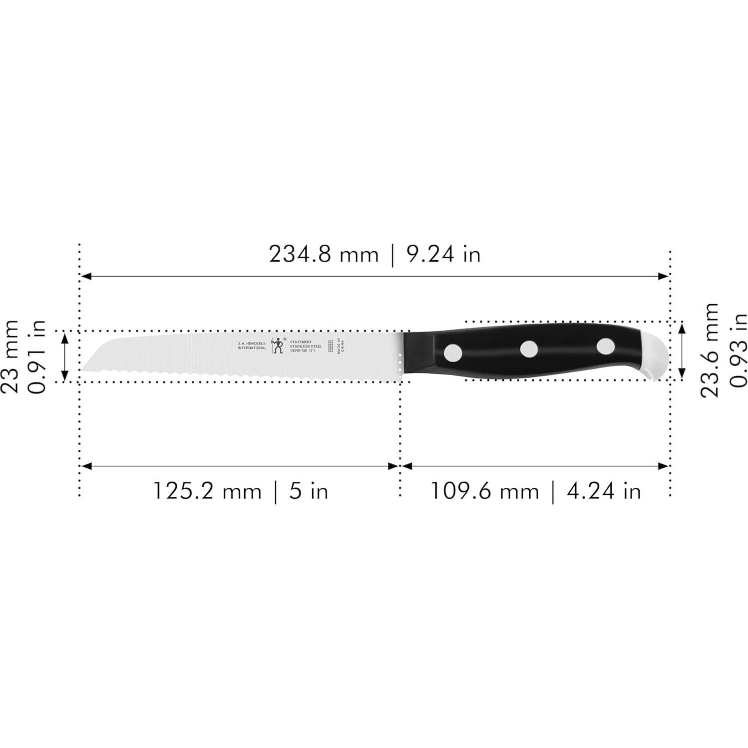 Cuchillo Utilitario Serrado HENCKELS 12.7 cm Acero Inoxidable