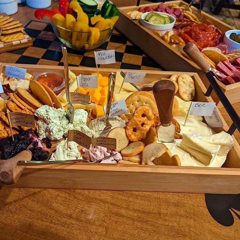 Juego de cuchillos para untar queso Linwnil 16 piezas con madera