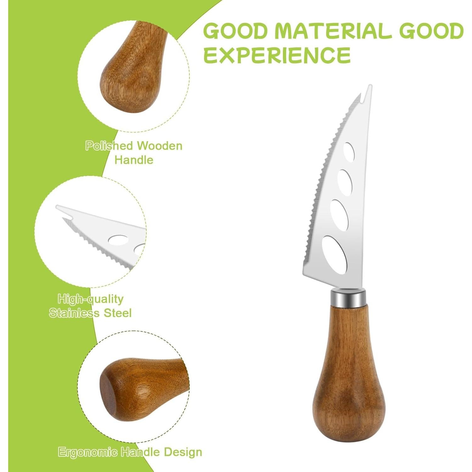 Juego de Cuchillos para Queso Goeveo 7 Piezas Acero Inoxidable