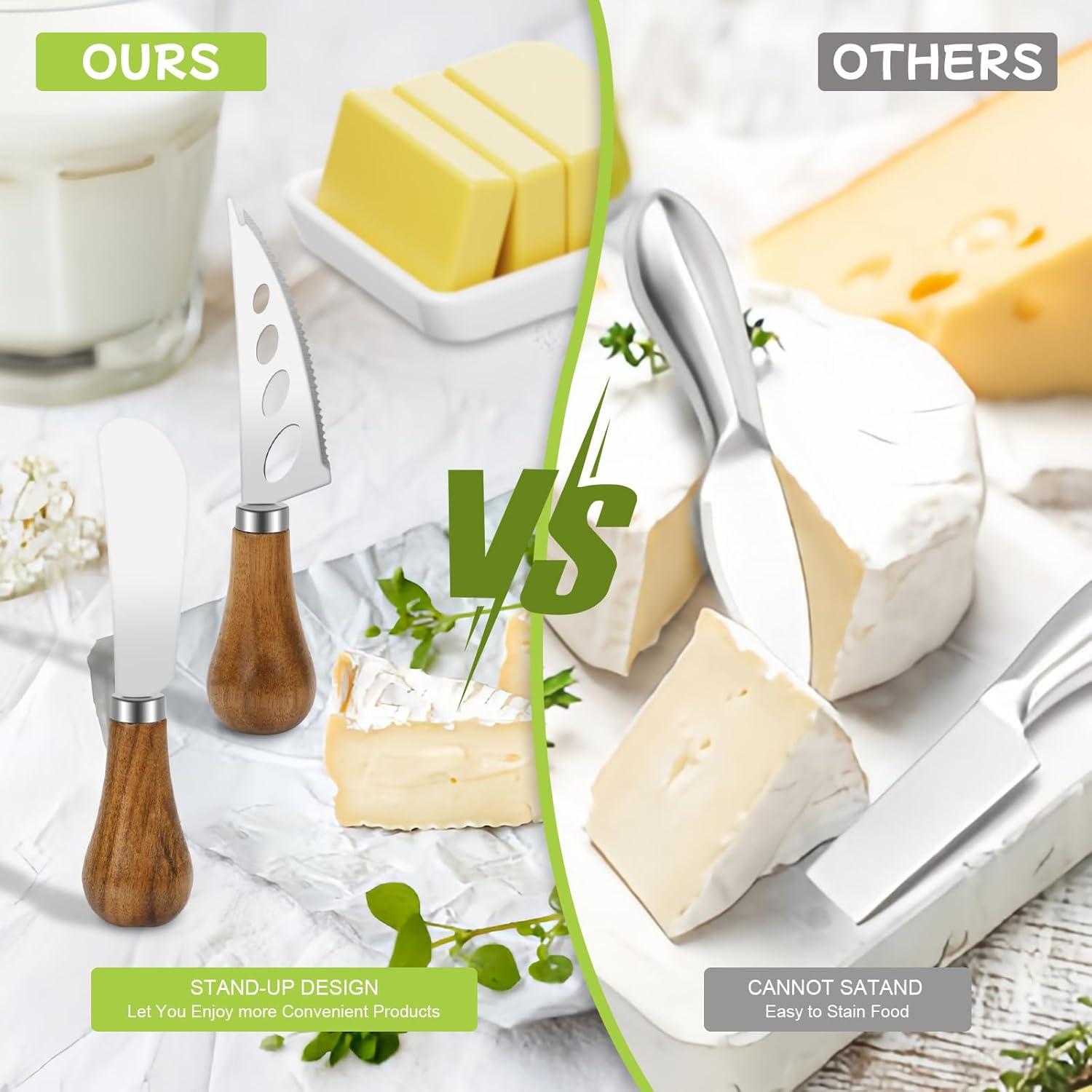 Juego de Cuchillos para Queso Goeveo 7 Piezas Acero Inoxidable