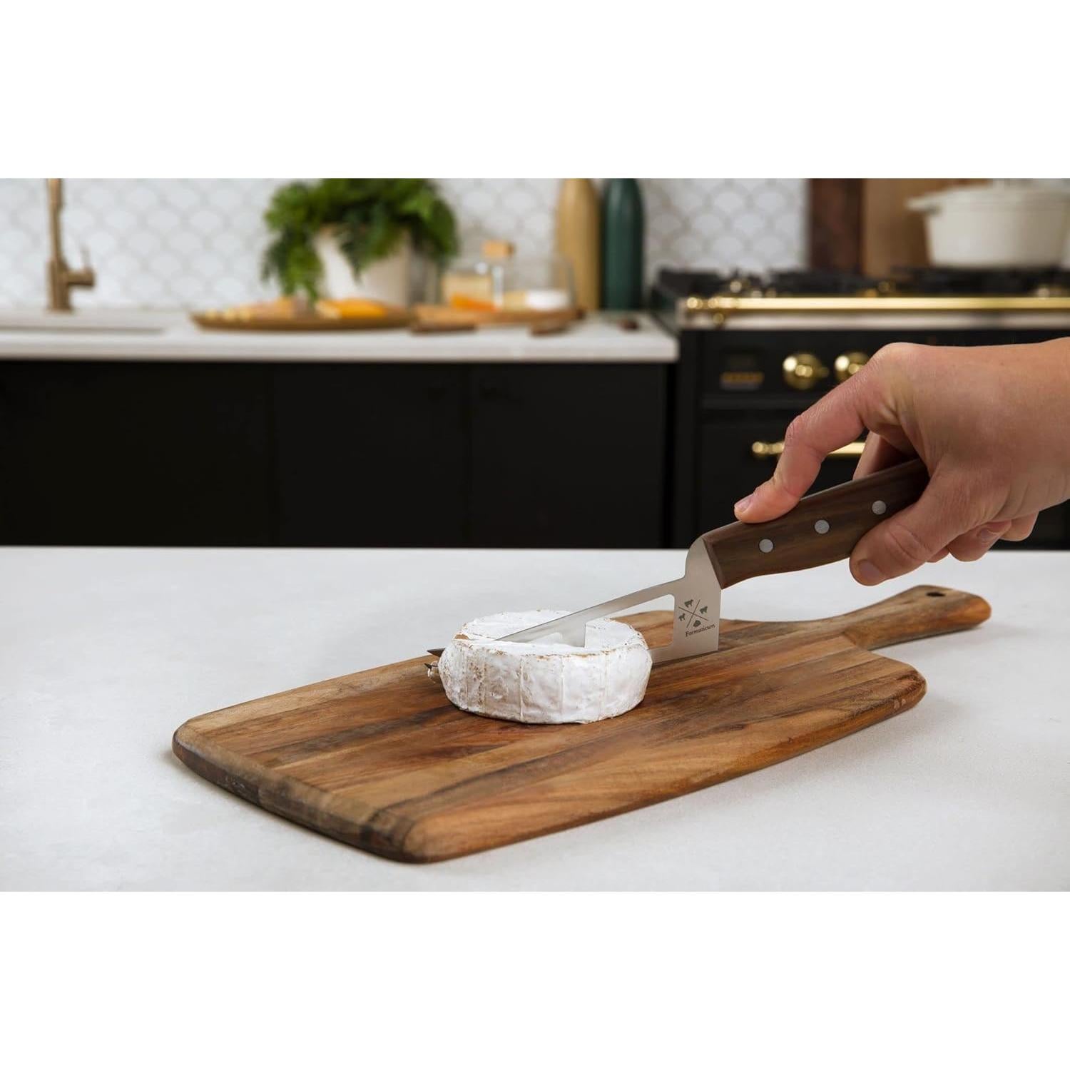 Cuchillo y tenedor mini para quesos suaves Formaticum 10.8cm