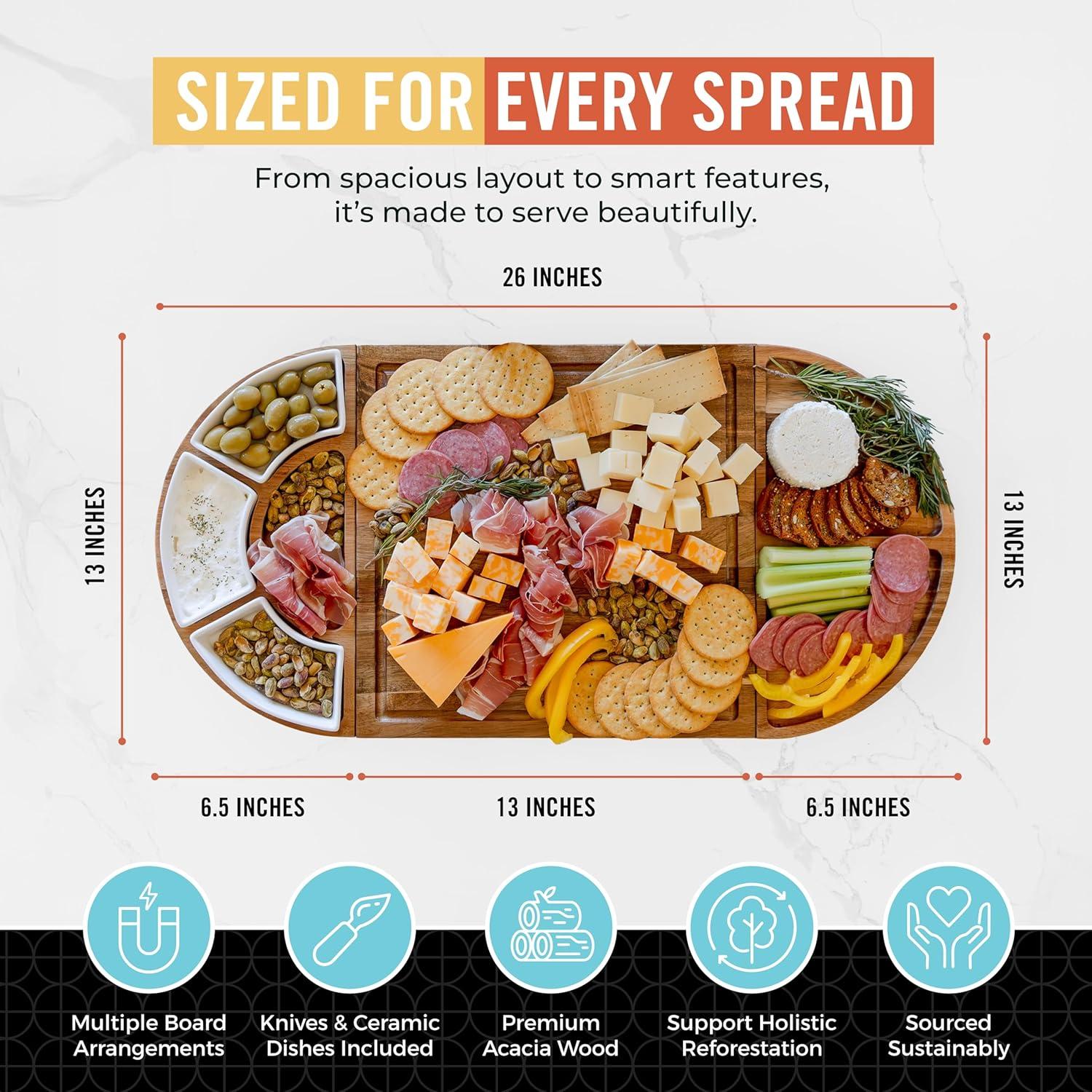 Juego de Tabla de Charcutería Grande The Elite Snacker 66x33cm