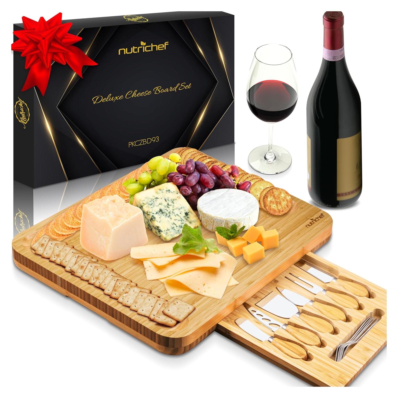 Tabla de Charcutería NutriChef 44.5x32.8 cm con 6 Cuchillos