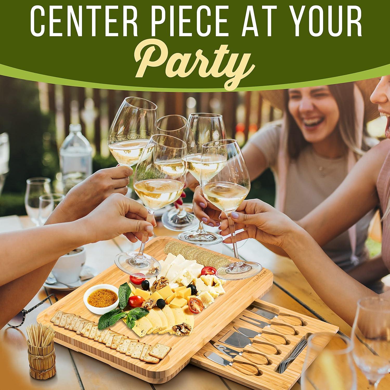 Tabla de Charcutería NutriChef 44.5x32.8 cm con 6 Cuchillos