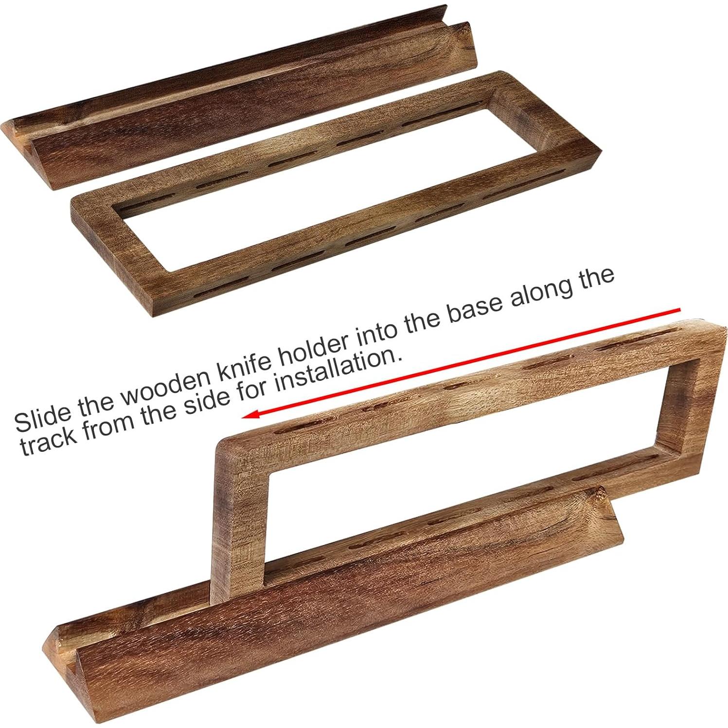 Juego de cuchillos de queso 6 piezas Linwnil con soporte de madera