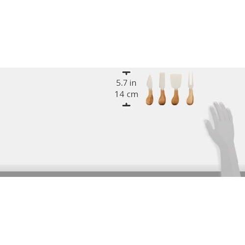 Juego de Cuchillos de Queso Gourmet Twine - Acero Inoxidable y Madera, Set de 4